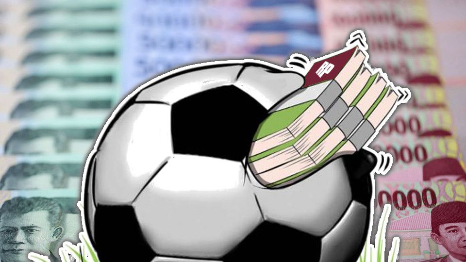Ilustrasi logo sepak bola dan keuangan. Copyright: © Grafis: Eli Suhaeli/INDOSPORT/INTERNET